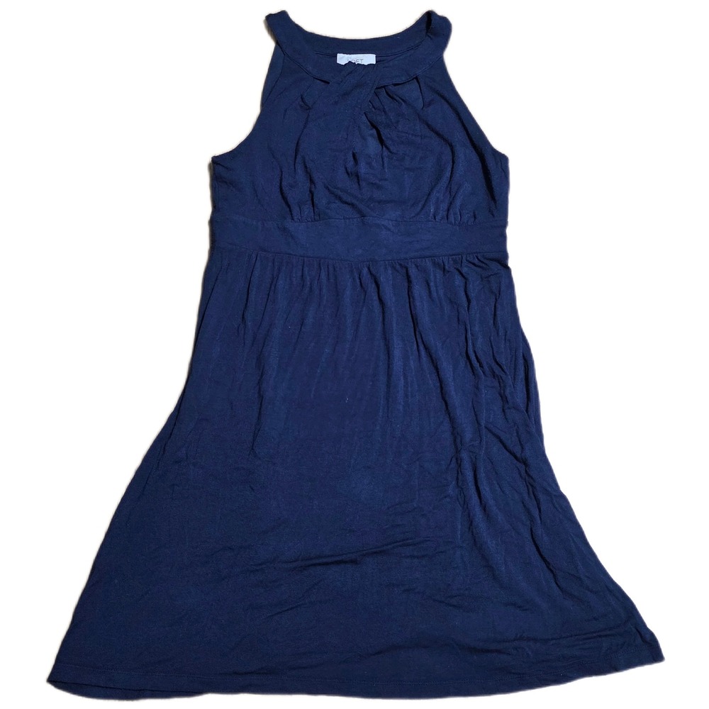 Ann Taylor LOFT Sleeveless Halter‎ Neck Dress Women's Size S Navy Blue Sundress